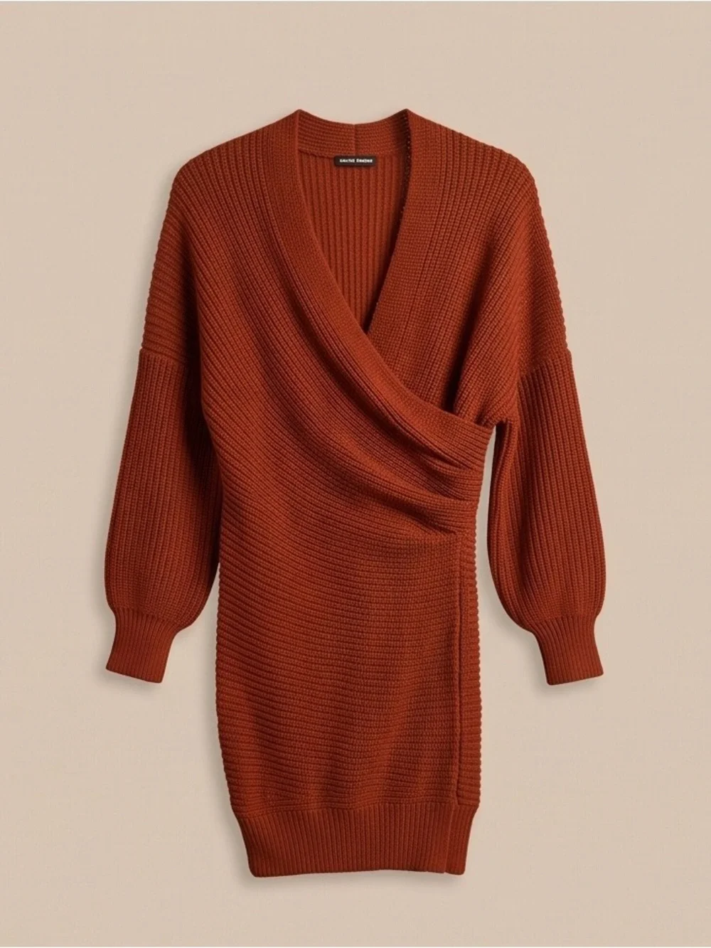 Fashion Nova Burnt Orange sweater Knit Long Sleeve Dress